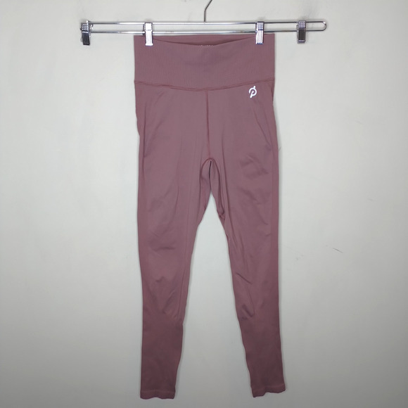 Peloton Pink Ribbed Leggings Size M / L High Waist - Picture 1 of 12